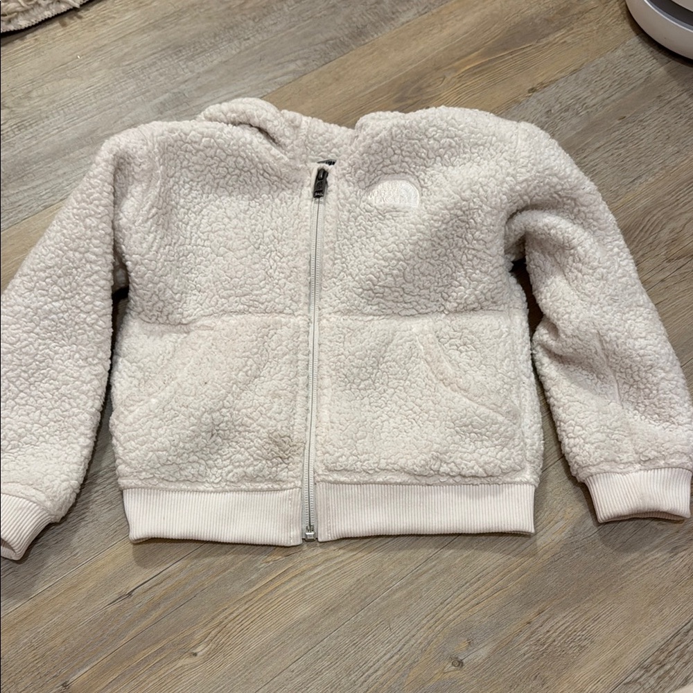 Kids Cream Sherpa Zip Hoodie